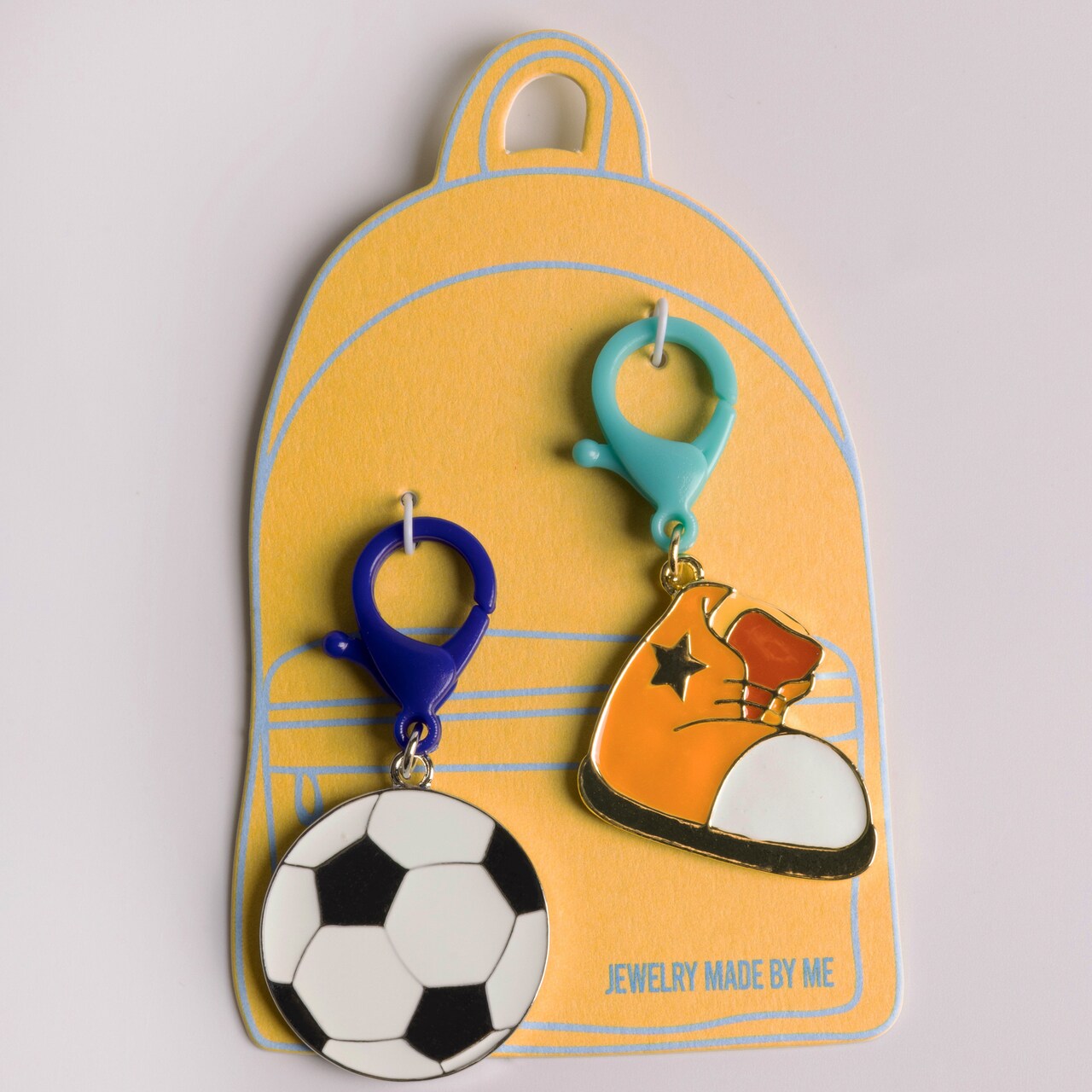 JMBM Kids Enamel Soccer Ball and High-Top Sneaker Backpack Charm Duo